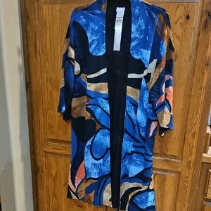 Abstract Blue and Black Cardigan